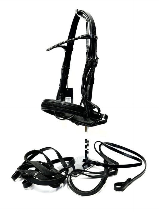 #0117 Cob  Black/white Anky sensation bridle